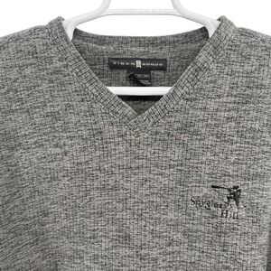 Tiger Woods V-Neck Sweater Mens XXL Heather Grey Spyglass Hill Golf Long Sleeve